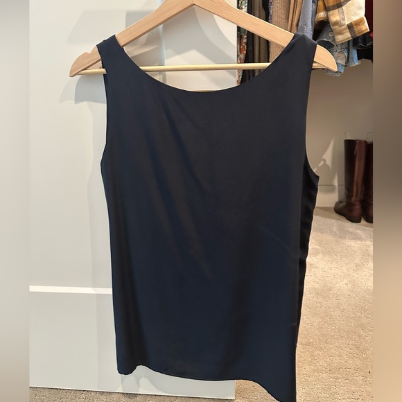 Navy silk top - Picture 3 of 6